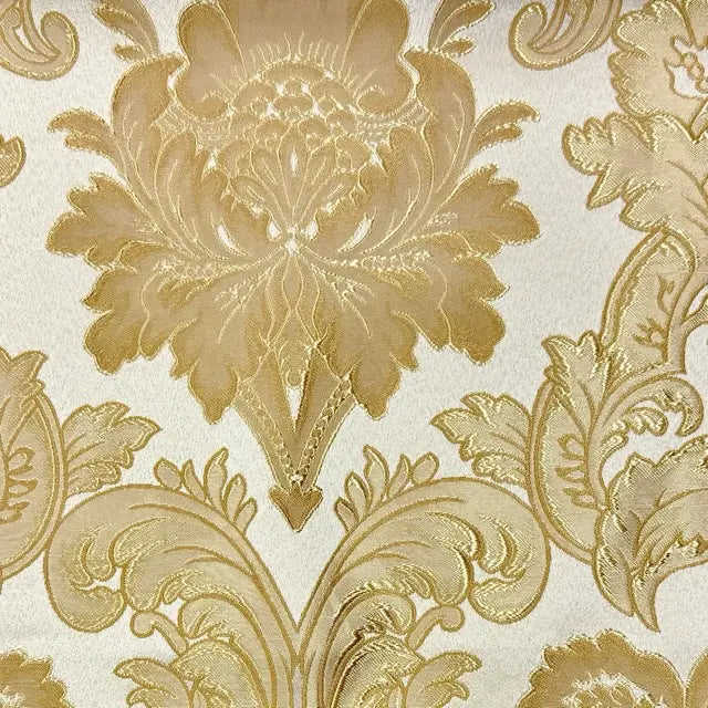 Luminous Floral Damask Jacquard Fabric Flat Roman Shade, CL1197