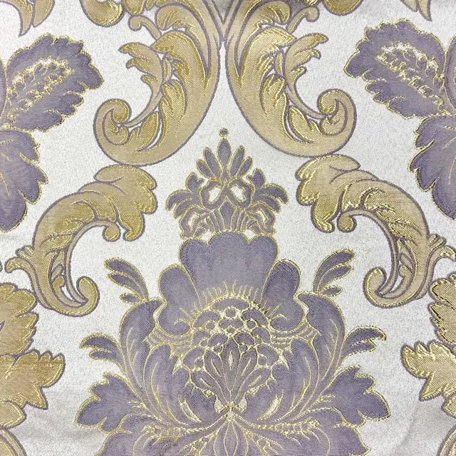 Luminous Floral Damask Jacquard Fabric Flat Roman Shade, CL1197