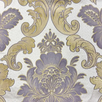Luminous Floral Damask Jacquard Fabric Flat Roman Shade, CL1197