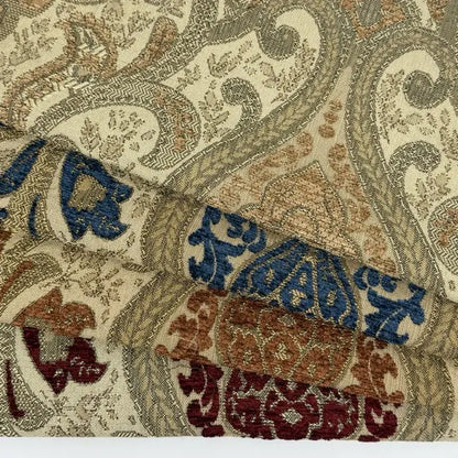 Classic Medallion Tapestry Jacquard Fabric Flat Roman Shade, CL1198