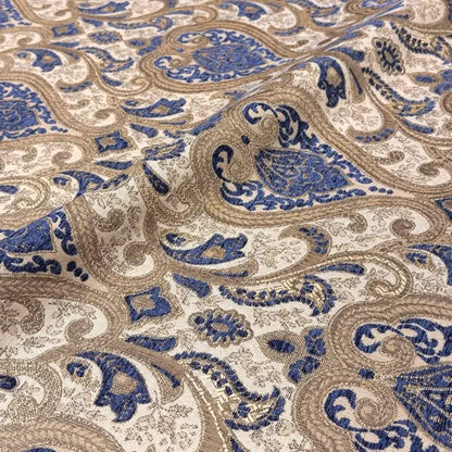 Classic Medallion Tapestry Jacquard Fabric Flat Roman Shade, CL1198