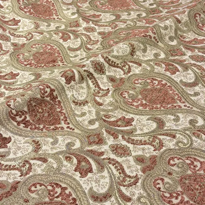 Classic Medallion Tapestry Jacquard Fabric Flat Roman Shade, CL1198