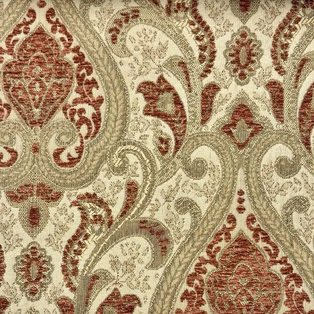 Classic Medallion Tapestry Jacquard Fabric Flat Roman Shade, CL1198