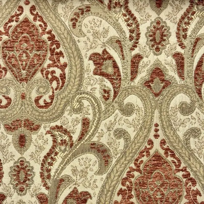 Classic Medallion Tapestry Jacquard Fabric Flat Roman Shade, CL1198