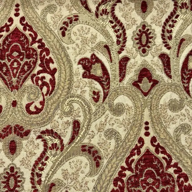 Classic Medallion Tapestry Jacquard Fabric Flat Roman Shade, CL1198