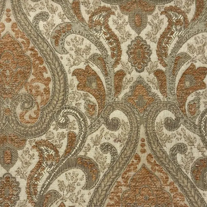Classic Medallion Tapestry Jacquard Fabric Flat Roman Shade, CL1198