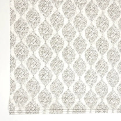 Damask Floral Gray Cotton Duck Flat Roman Shade, CL1201