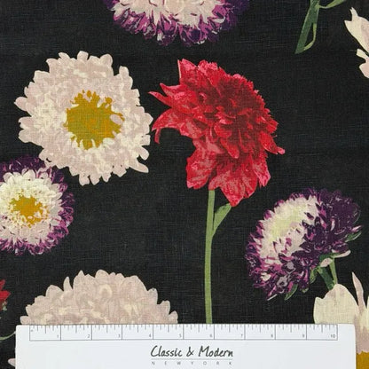 Botanical Bloom 100% Linen Floral Fabric By The Yard, 58"Width, CL1204
