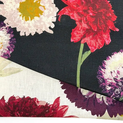 Botanical Bloom 100% Linen Floral Fabric By The Yard, 58"Width, CL1204