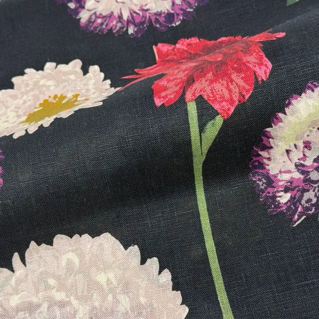 Botanical Bloom 100% Linen Floral Fabric By The Yard, 58"Width, CL1204