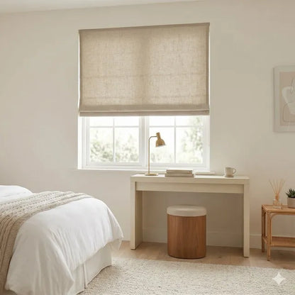 Heavy Weight 100% Linen Flat Roman Shade, CL1205