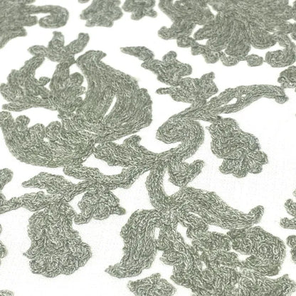 Embroidered Floral Damask Drapery Fabric by The Yard  | 54"Width | CL1208