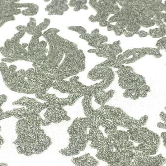 Embroidered Floral Damask Drapery Fabric by The Yard  | 54"Width | CL1208
