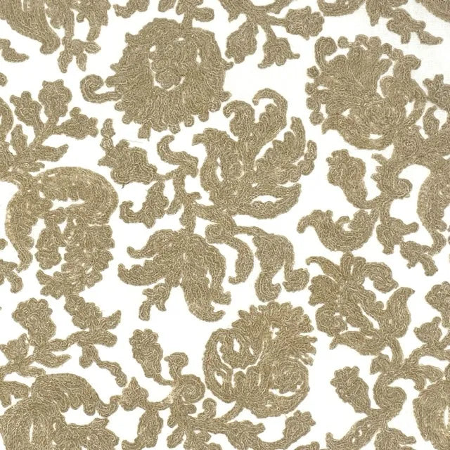 Embroidered Floral Damask Drapery Fabric by The Yard  | 54"Width | CL1208