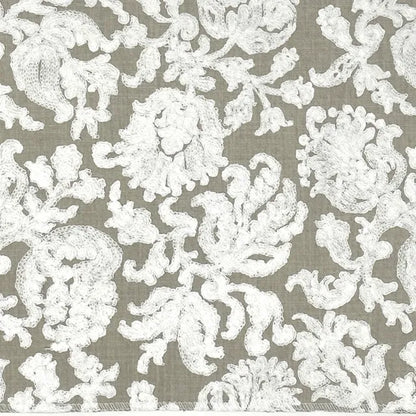 Embroidered Floral Damask Drapery Fabric by The Yard  | 54"Width | CL1208