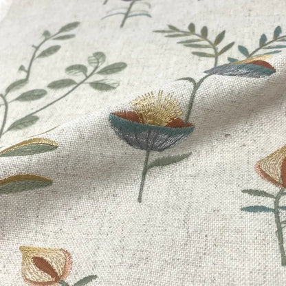 Blossom Botanical Embroidered Drapery Fabric by The Yard  | 54"Width | CL1210