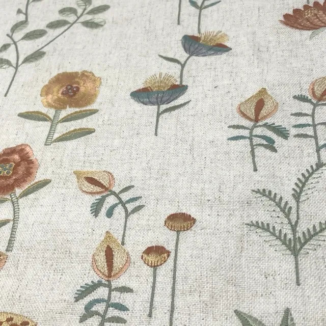 Blossom Botanical Embroidered Drapery Fabric by The Yard  | 54"Width | CL1210