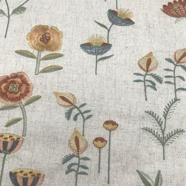 Blossom Botanical Embroidered Drapery Fabric by The Yard  | 54"Width | CL1210