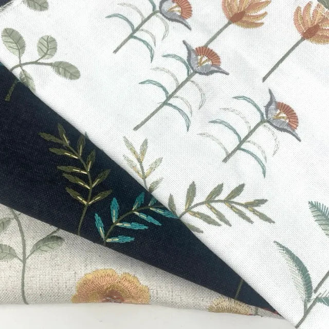 Blossom Botanical Embroidered Drapery Fabric by The Yard  | 54"Width | CL1210