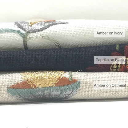 Blossom Botanical Embroidered Drapery Fabric by The Yard  | 54"Width | CL1210