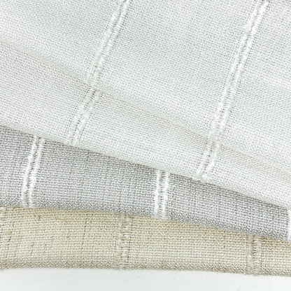 Stripe Embroidery Blend Linen Linen Flat Roman Shade / CL1060 - Classic & Modern Home