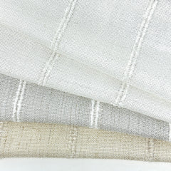 Stripe Embroidery Blend Linen Linen Flat Roman Shade / CL1060