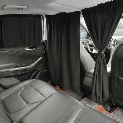 4-Piece Car Privacy Curtain Set | Synthetic Fiber Auto Window Shades for Travel, Napping & Car Camping | Detachable Interior Divider | CD1014