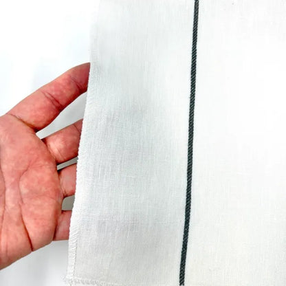 Light Green Wide Thin Striped 100% Linen Custom Made Flat Roman Shade, CL1003