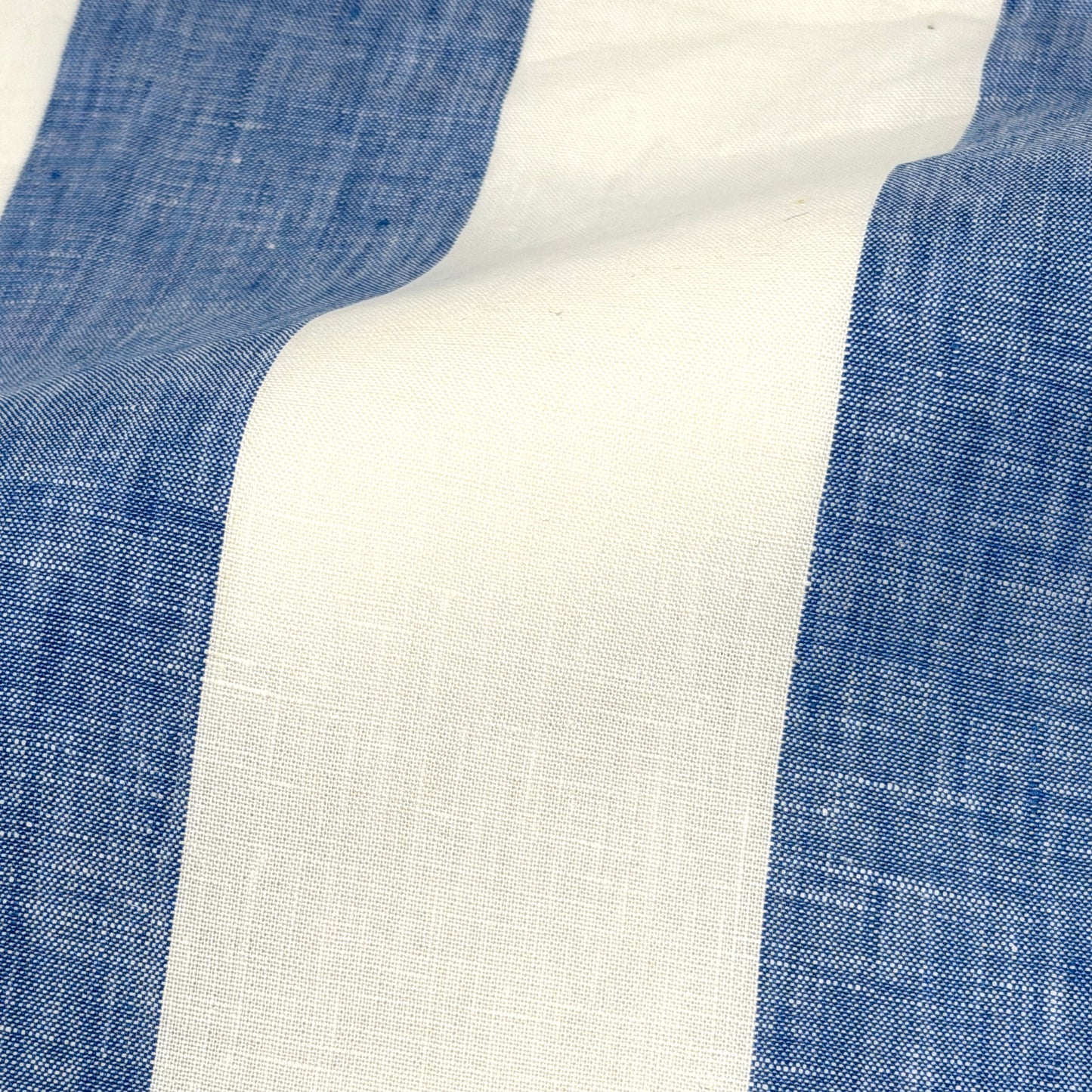 100% Linen Natural Color 3" Stripe Linen Roman Shade, CL1055