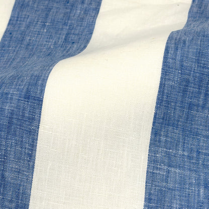 100% Linen Natural Color 3" Stripe Linen Roman Shade, CL1055