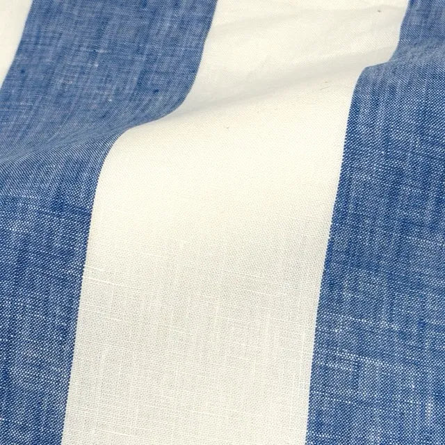 3" Stripe 100% Natural Linen Fabric By The Yard, 118"Width, CL1055