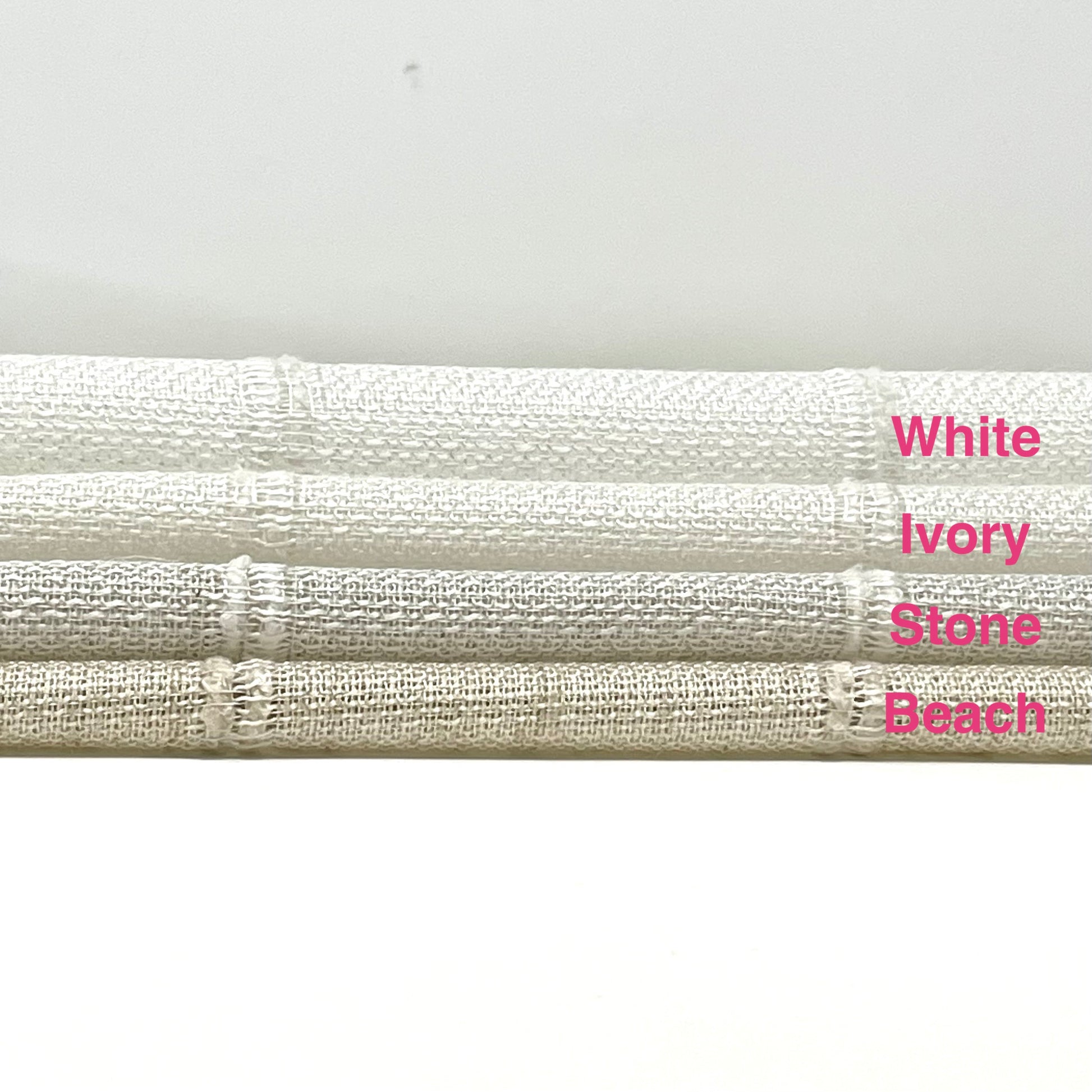 Stripe Embroidery Blend Linen Linen Flat Roman Shade / CL1060 - Classic & Modern Home