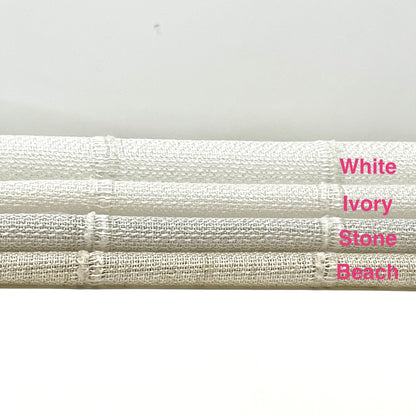 Stripe Embroidery Blend Linen Linen Flat Roman Shade / CL1060 - Classic & Modern Home