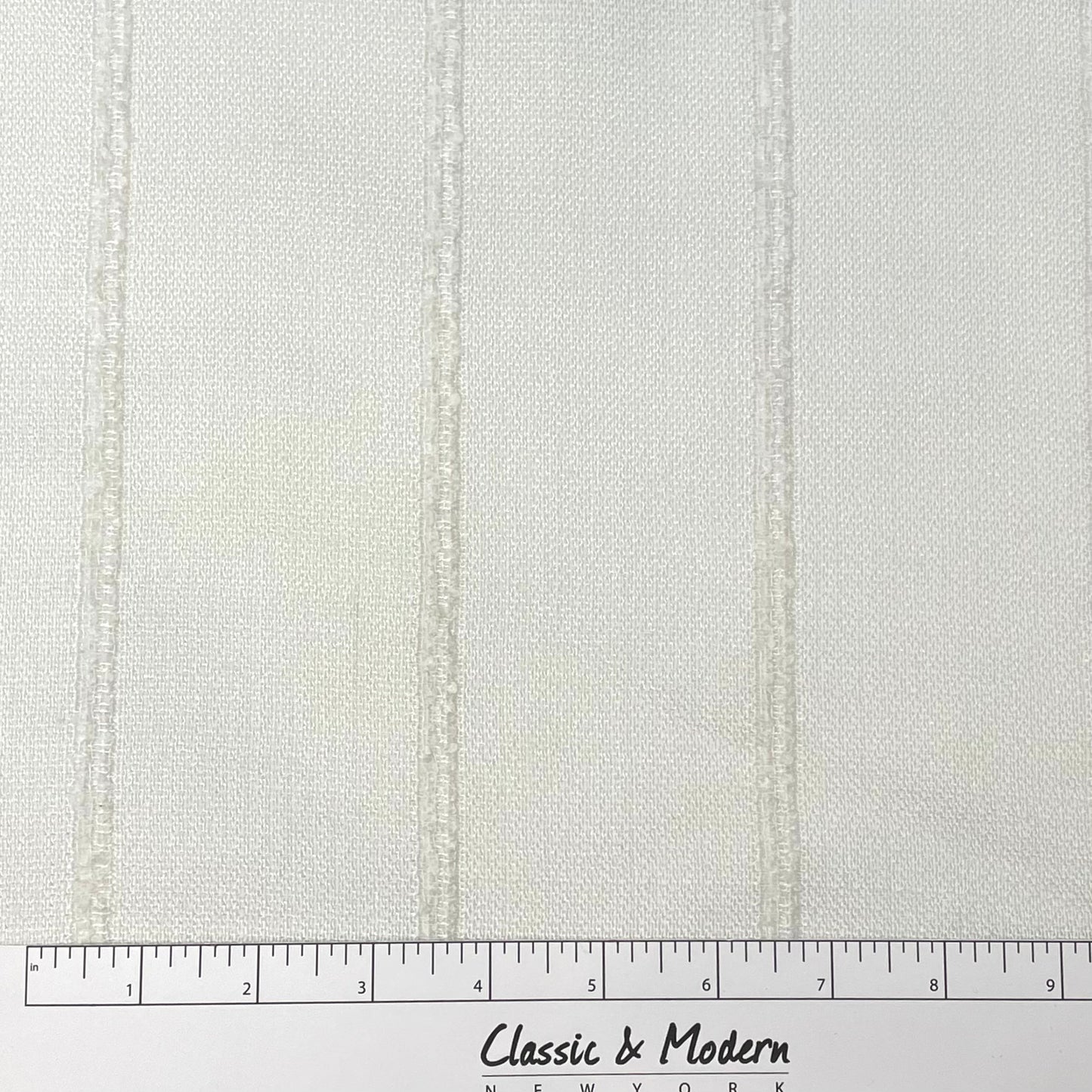 Stripe Embroidery Blend Linen Linen Flat Roman Shade / CL1060 - Classic & Modern Home