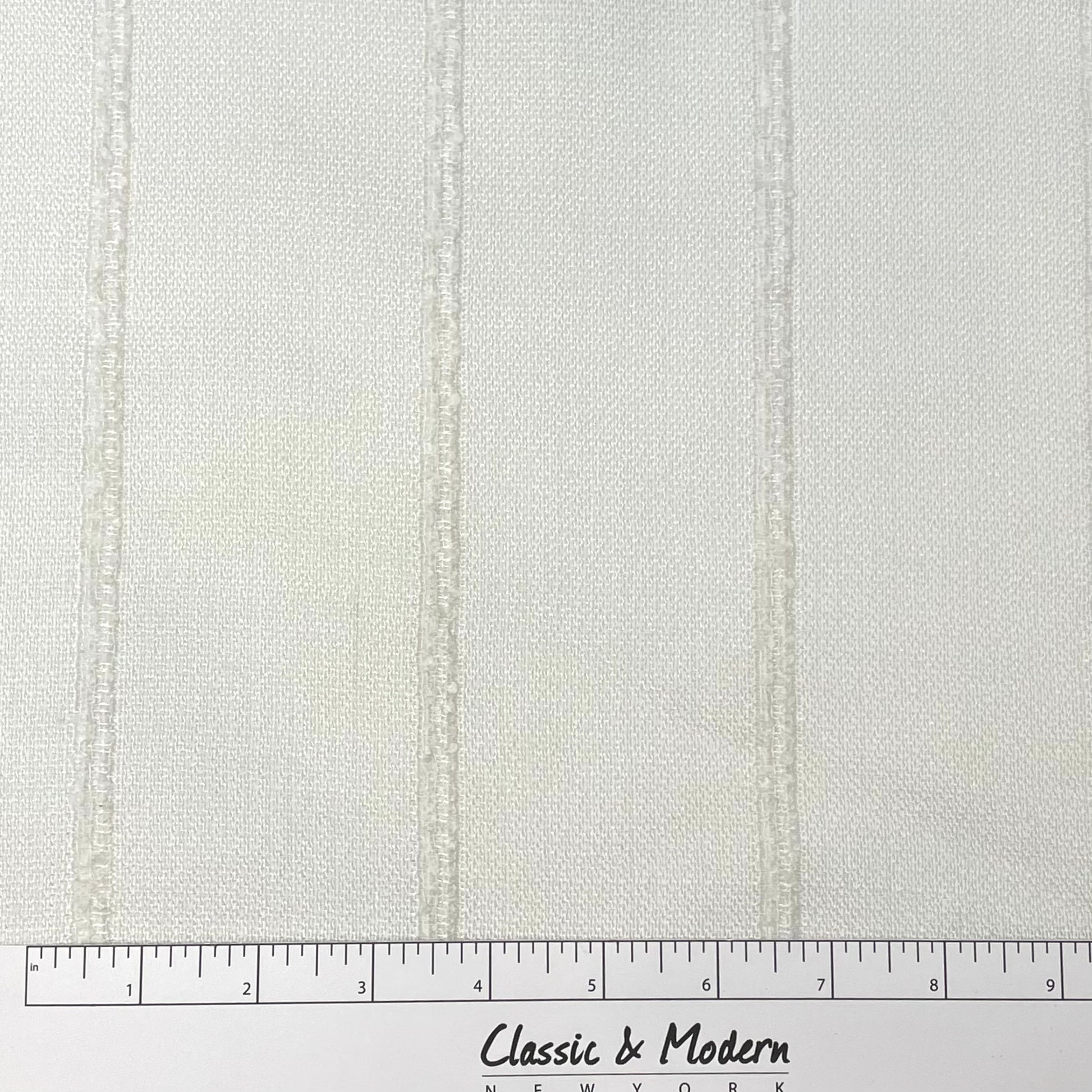 Stripe Embroidery Blend Linen Linen Flat Roman Shade / CL1060 - Classic & Modern Home