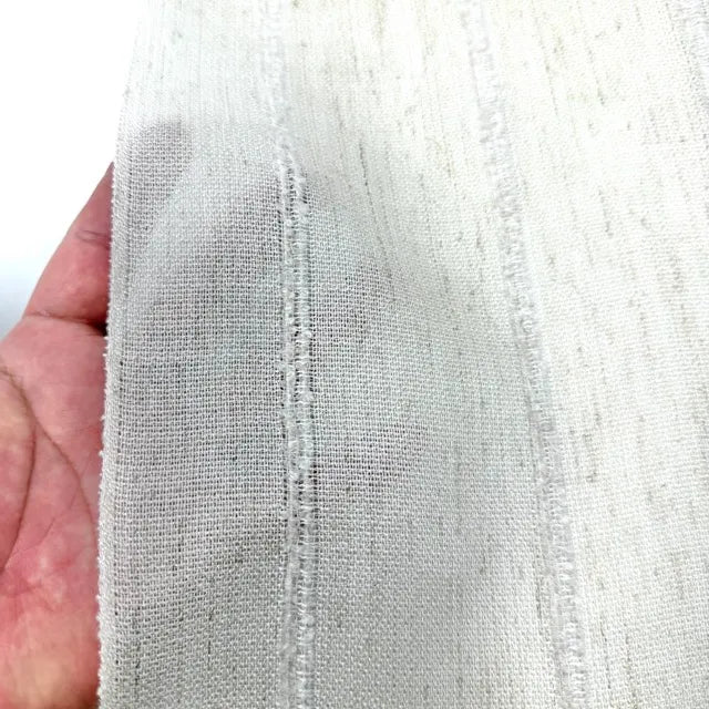 Stripe Embroidery Blend Linen Linen Flat Roman Shade, CL1060