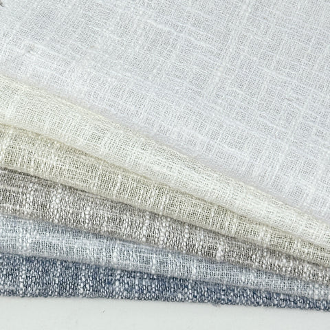 Solid Plain Sheer Net Linen Blend Fabric by the Yard / 118" Wide / CL1063