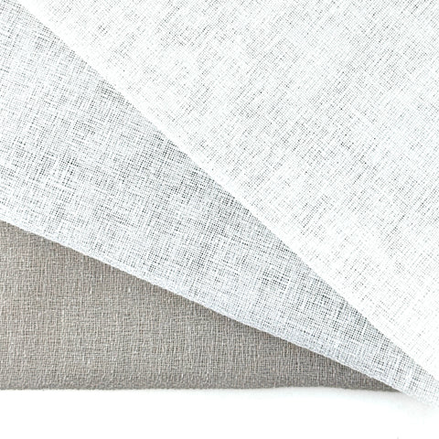 Dot and Texture Stripe Embroidery Blend Sheer Linen Fabric / 118" Width / CL1118