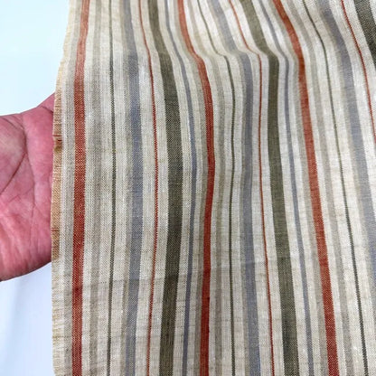 Multi-Color & Beige 100% Linen Fabric by the Yard, 56"Width, CL1089