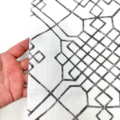 Geometric Infinity Knot Trellis Faux Linen Flat Roman Shade, CL1090