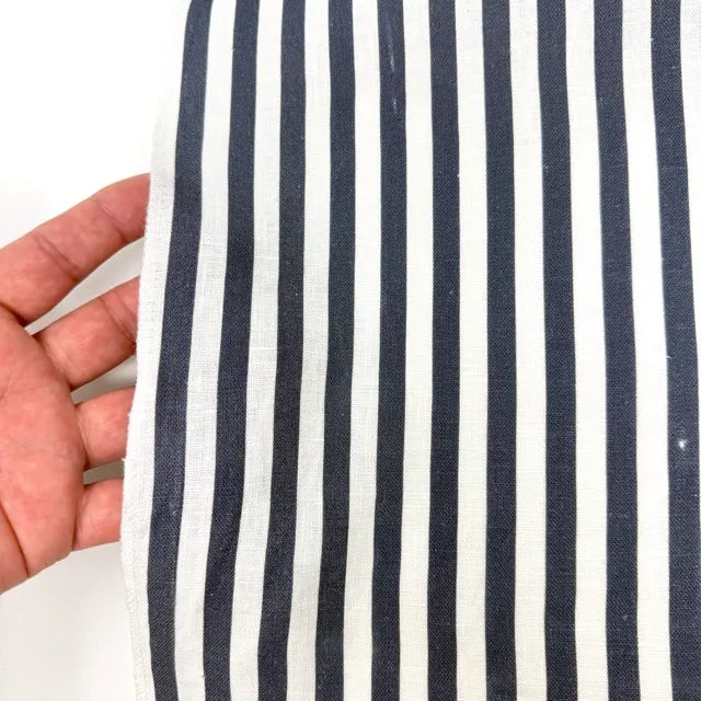 3/8" Narrow Thin Stripe 100% Natural Linen Fabric by the Yard, 57"Width, CL1102