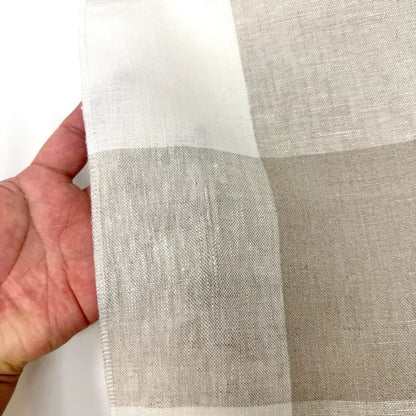 Checkered Square Multi Color 100% Linen Fabric by the Yard, 54"Width, CL1125
