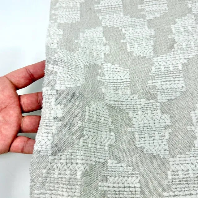 Embroidery Texture Modern Luxury Blend sheer Linen Fabric By The Yard, 53"Width, CL1131