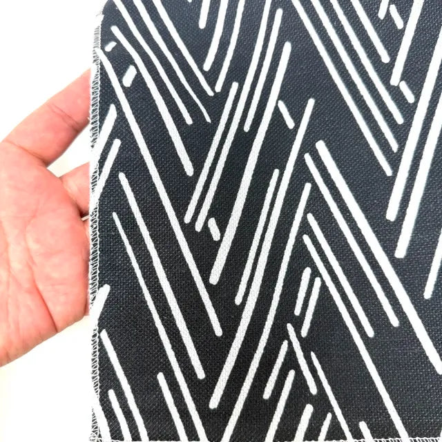 Modern Abstract Linear Chevron Linen Flat Roman Shade, CL1146