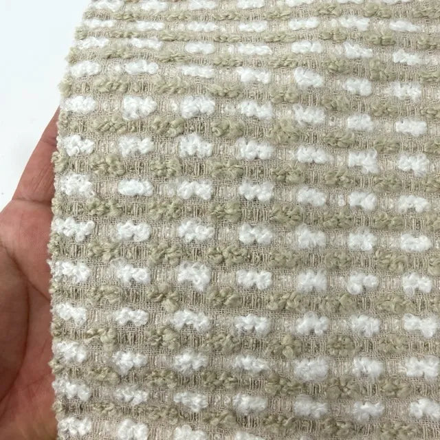 Textured Bouclé Horizontal Stripe Upholstery Fabric By The Yard, 54"Width, CL1151