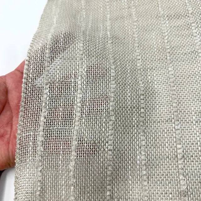 Textured Pinstripe Woven Decorator Blend Linen Fabric, 118"Width, CL1164