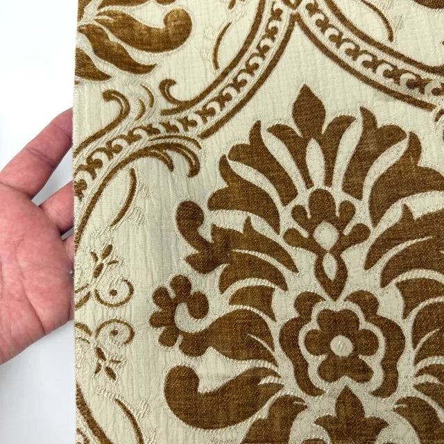 Luxury Textured Velvet Damask Fabric Flat Roman Shade, CL1194