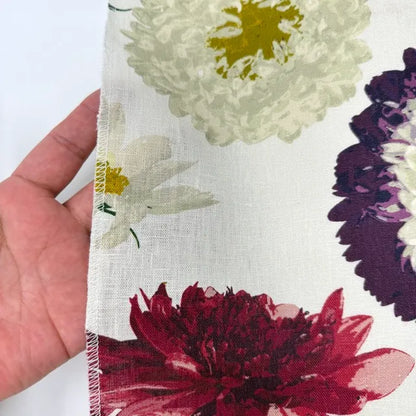 Botanical Bloom 100% Linen Floral Fabric By The Yard, 58"Width, CL1204