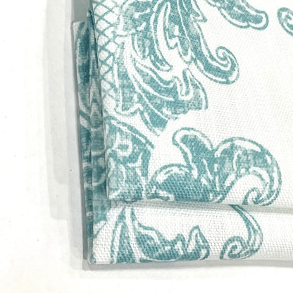 French Floral Damask Faux Linen Flat Roman Shade / CL1091 - Classic & Modern Home