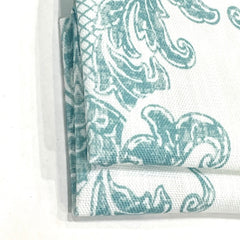 French Floral Damask Faux Linen Flat Roman Shade / CL1091